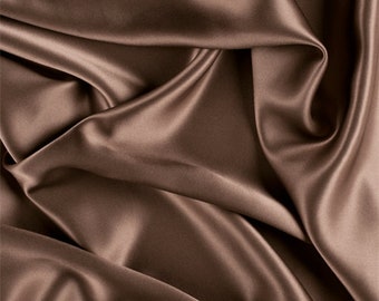 Latte Silk Charmeuse, Fabric By The Yard
