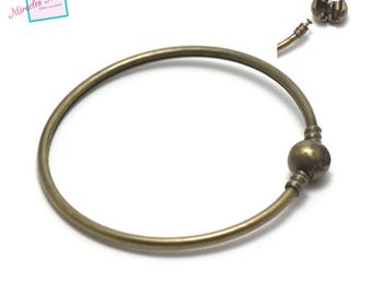 1 Bangle with closure clip No. 2, bronze