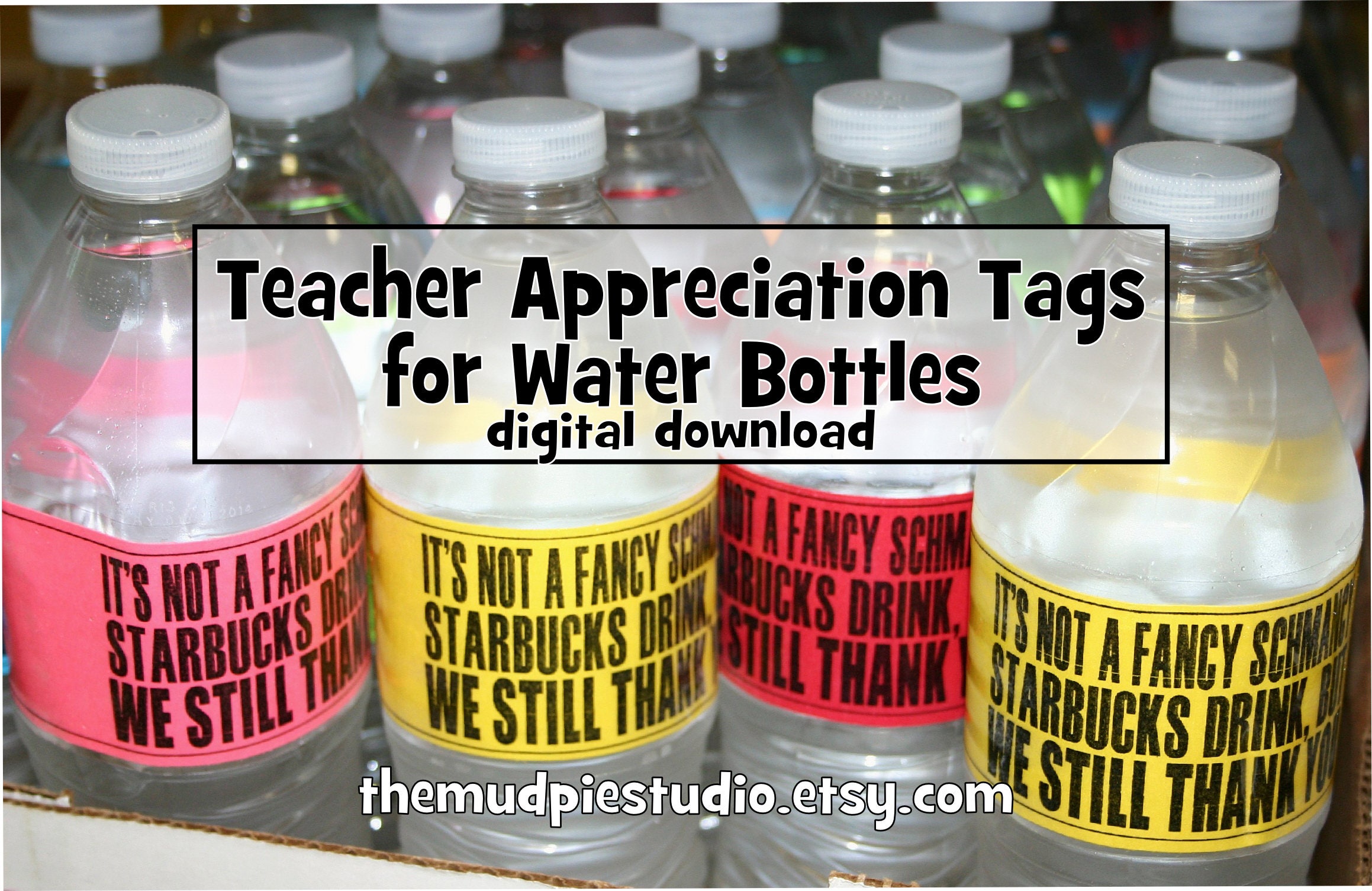 Teacher Appreciation or any Thank You Water Bottle Tag