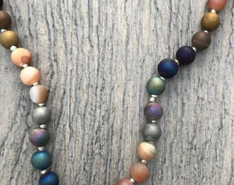 Multi Color Druzy Necklace