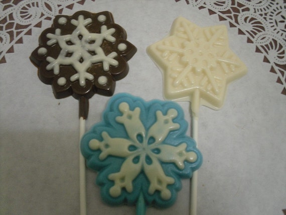 Set of 3 Large Snowflake Lollipops