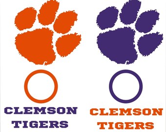 2-Clemson Tigers Cornhole Set of 6 Vinyl Decals Sticker University Bean Bag Toss