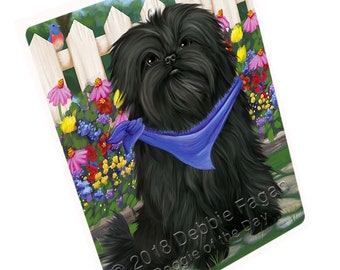 Spring Floral Affenpinscher Dog Print Throw Blanket