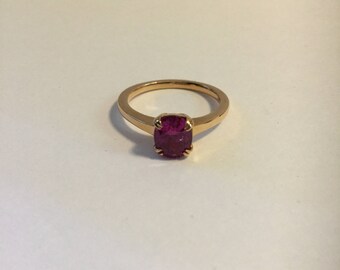 14K Rose gold pink sapphire Ring