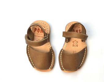 Brown/Taupe slingback kids sandals