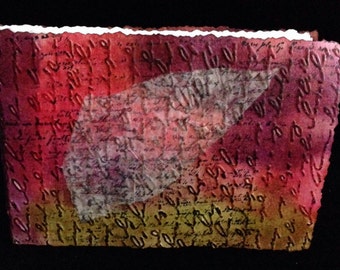 Decoupaged Covered, Hand-Bound, Blank Watercolor Paper Journal 4"x 6"