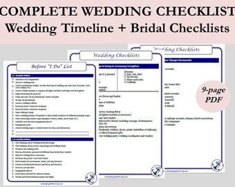 complete wedding check list