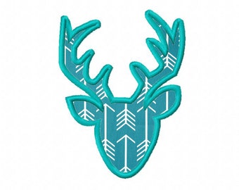 INSTANT DOWNLOAD. Deer head applique embroidery design. Doe, Bambi, Moose. Gazelle. Spring Buck. animal. Design. Digitizing. Digital file.