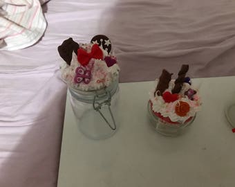 Jars/scatoline decorations Fimo whipped cream