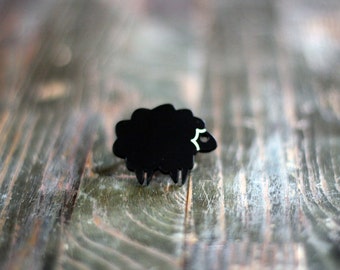 Black Sheep Ring,Plexiglass Jewelry,Lasercut Acrylic,Gifts under 25