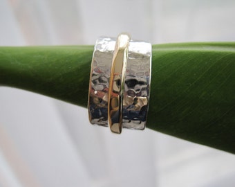 Sterling silver and gold band ring - made to order