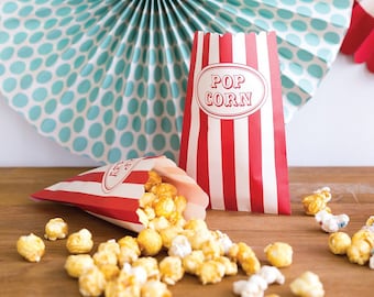Carnival Party Treat bags - Popcorn bags - Carnival Party Decor - Circus Paper bag - Carnival popcorn bags - Paper Love Carnival treat bags