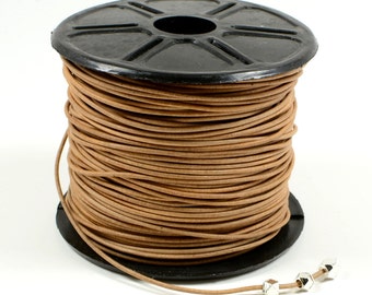 Natural Light Brown Leather Cord, 1mm,Genuine Leather Cord, Round Leather Cord, Lead Free Leather Cord, RETAIL - 1 YARD/order