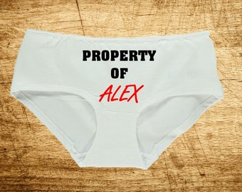 Personalized Women's Underwear Knickers Panties "Property Of Named" Novelty Gift Wedding Favour Birthday Present Lingerie