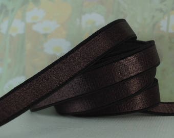 3yds Elastic Satin 3/8" Dark Brown Bra Making Supplies Shiny Stretch bands Headband Bra Strap Lingerie elastic