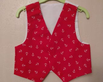 Boys waistcoat nautical anchor UK age 3 - 4