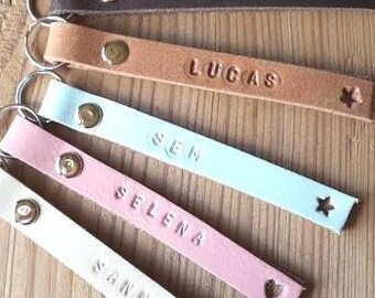 leather keychain personalized ,Personalized Leather Name Key chain,heart keychain,birthday gift, star keychain