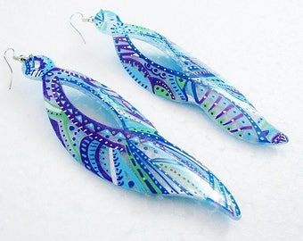 Stud Earrings, dangle earrings, turquoise, purple, white, ethnic, boho