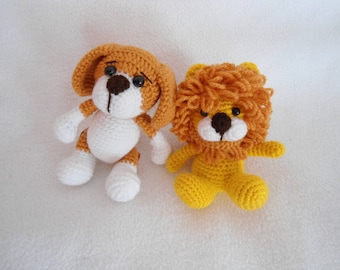 Little puppy and lion crochet pattern