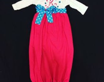 Custom Boutique BabyGirl Gown with Bow