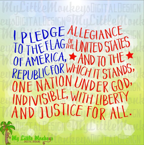 Download Pledge of Allegiance Flag Shape Word Art 4th of July Design