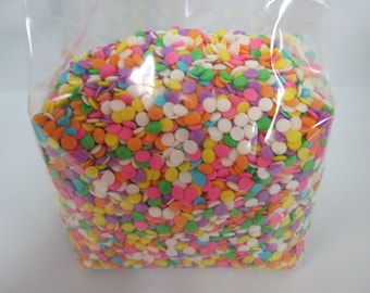 Edible Confetti 3/16" (5mm) Sequins Sprinkles Pastel Colors 12 oz candy cake decorating