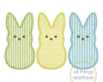 Peep Trio Applique - VINTAGE Stitch - Easter Applique Design (#1098) - 4 Sizes Included - INSTANT DOWNLOAD