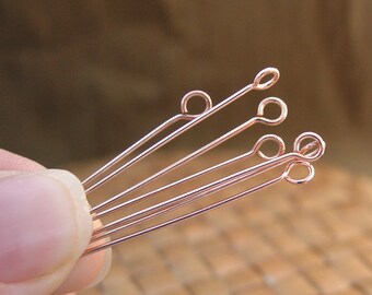100, 500 or 1000 pcs 2 Inch Copper Eye Pins (22 gauge)