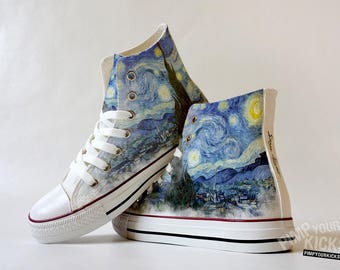 Starry Night, Painting, Custom Shoe Decoration