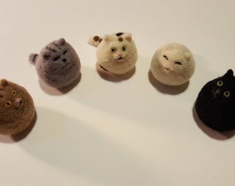 Custom Needle Felted Cats - Pebble Style