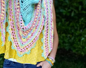 Crochet Shawl Pattern ~ Instant Download ~ Sunday Shawl