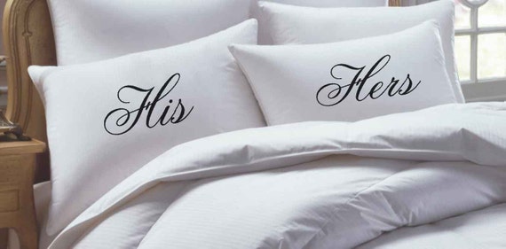 His and Hers Pillowcase set pillow case set pillowcases for