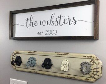 Family Name Sign Wood - Established Sign - Wedding Gift Last Name - Established Wedding Sign - Wedding Gift Sign-Personalized Last Name Sign