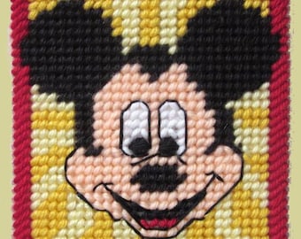 MICKEY MOUSE - Boutique Size Tissue Box Cover - Needlepoint on Plastic Canvas