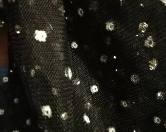 Black Sparkle Tulle Fabric