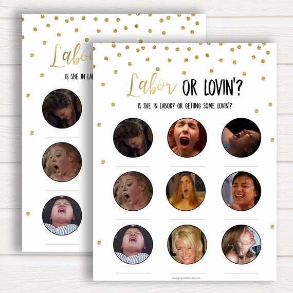 Labour or Lovin Game Baby Shower Games Labour or Lovin