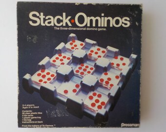 Vintage Stack Ominos 3D Domino Game Pressman 1978 #4426