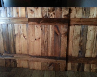 Rustic Wood King Headboard Shutter Set - Decorative Headboard Shutters - Interior Shutters - Wide Shutters - Wooden Headboard - Farmhouse