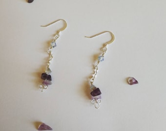 February birthstone earrings amethyst gift for her sterling silver aquarius gift