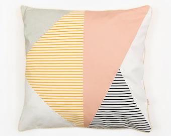 ALMAZUELA ROSA CUSHION - Cushion Cover by Depeapa, organic cotton pillow case, decorative cushion, pastel pink, Geometric Cushion