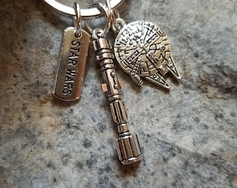 Handcrafted Novelty Star wars light saber charm keychain.