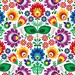 Colorful Flowers Printed Real Cow Leather Craft Piece