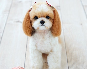 SALES 30% OFF Realistic Dog Series Needle Felt Hamanaka wool felt Kit Shih Tzu --- Japanese Craft Kit H441-442 (16.5cm)