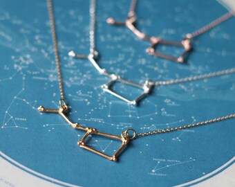 Gold Ursa Major Constellation Necklace - Big Dipper pendant - Celestial jewellery