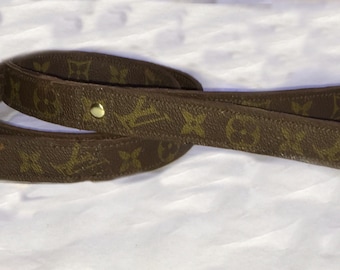 Louis Vuitton dog Leash, authentic, repurposed, vintage LV, monogram, leather handmade, various widths lengths