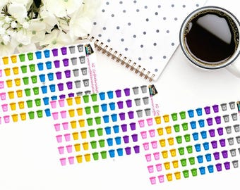 Planner Stickers | Trash Can Stickers| Recycle Trash Can Stickers|For use in a variety of planners and journals|D013