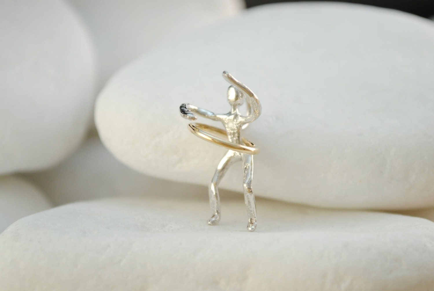 Sports Pendant from Solid Sterling Silver & 14K Gold