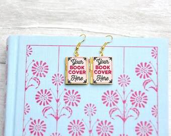 Custom Book Earrings. Book Charm. Book Jewellery. Author Writer Gift. Literary Jewelry. Book Lover. Mini Miniature Books. Locket Library