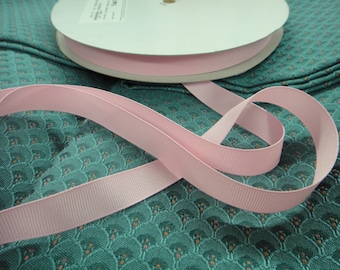 1 Spool 100 Yards of 5/8" Wide (15 mm) Grosgrain Pearl Pink Ribbon for Wedding Decor Florist Millinery Made in USA ST