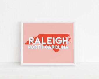 Raleigh, North Carolina Print | North Carolina | Raleigh Art | Printable Art | Nursery Art | Gallery Wall Art | Wall Art | Instant Download